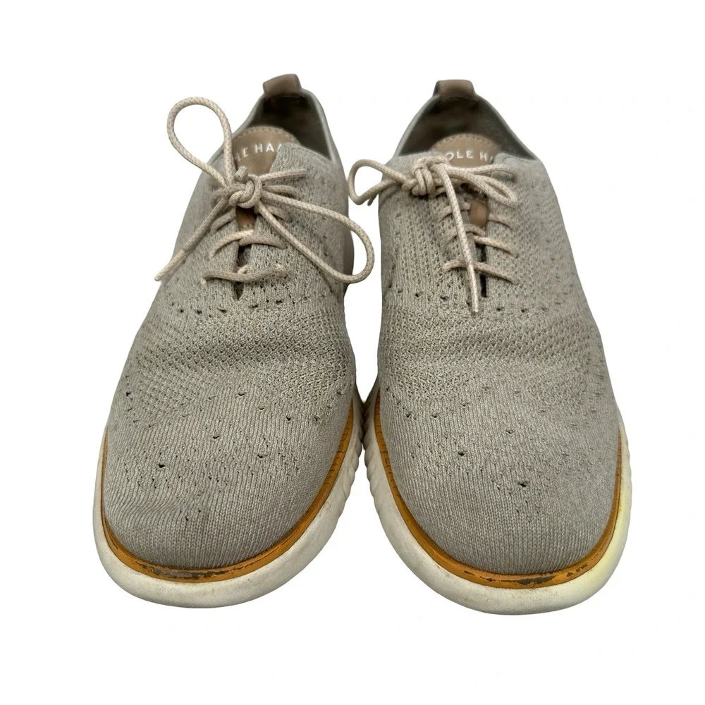 Cole Haan ZEROGRAND‎ Stitchlite Wingtip Oxford Mens 10.5 M Grey Knit C35111
